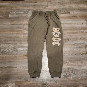 ACDC Graphic Logo Green Jogger Sweatpants Mens Size Medium